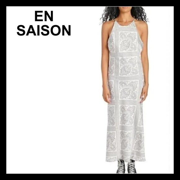 NWT EN SAISON Satin paisley print maxi dress - Picture 1 of 16